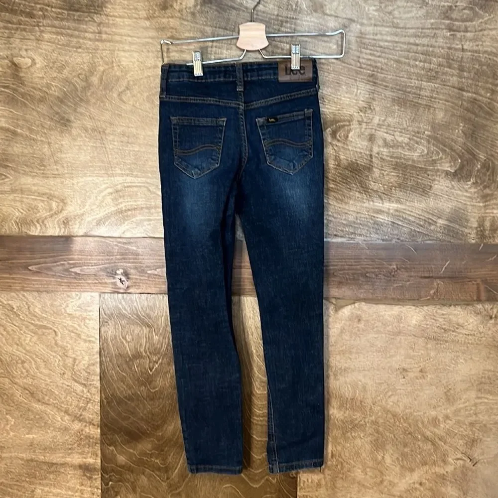 Lee Kids Jeans Skinny Fit Straight Leg Dark Wash Size 10‎ Slim